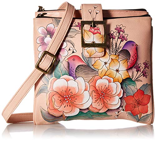 Anna by Anuschka Genuine Leather Travel Organizer, Triple Compartment - Hand-Painted Original Artwork