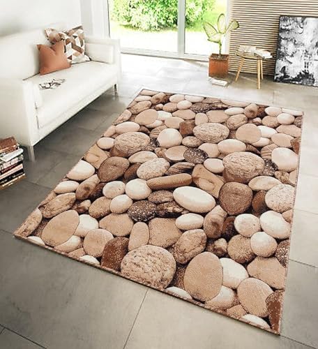 Image of Soft Premium Gold Carpet 5x7 ft Rectangular Washable, Anti-Skid, Fade-Resistant Acrylic Rug for Living Room, Hall, Bedroom, Modern Decor