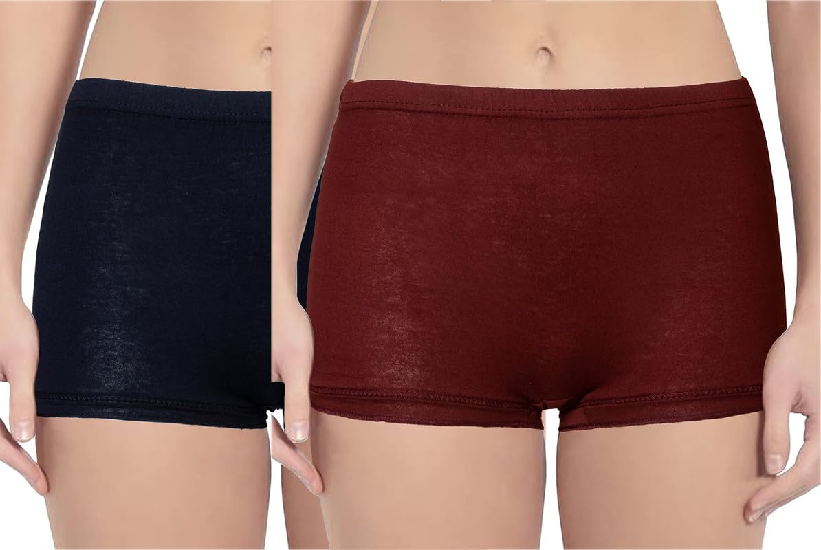 Womens Assorted Solid Color Fine Cotton Bloomer with Leg (Thigh) Elastic Underwear Innerwear for Adult-image-28