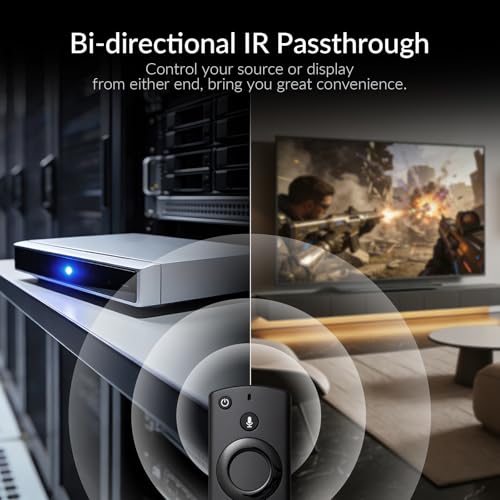 Image of AV Access 8K HDMI Extender Over Cat 6a /7, 40m /131ft HDBaseT Extender Supports 8K@60Hz, Zero Latency, HDR10, Audio Extraction, Bi-Directional IR /RS232, PoC, HDCP 2.3&EDID Management for Home Theater