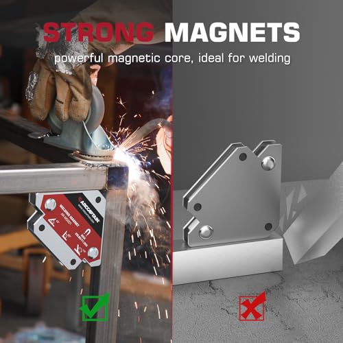 Image of ARCCAPTAIN Welding Magnets 4pcs 25LB Welding Magnet Set, Magnetic Welding Holder, Holding Power Welding Accessories