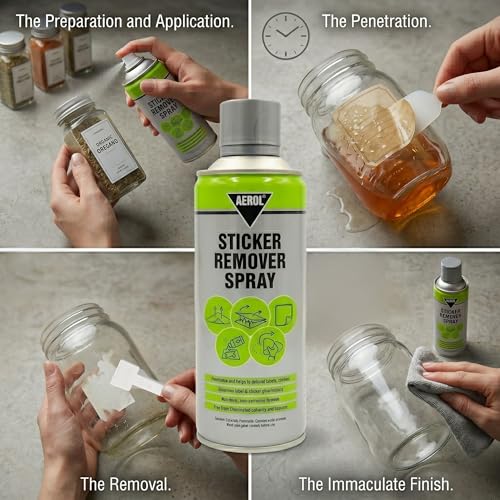 Image of Aerol Adhesive Remover Spray Grade 835, 275g (406ml) | Sticker, Label & Glue Residue Remover | Removes Tape, Decal & Adhesive Residue | For Glass, Metal, Certain Plastics & Painted Surfaces