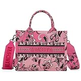 Milan Chiva Tote Bags for Women Floral Top-handle Purse with Crossbody Strap MC-336PK