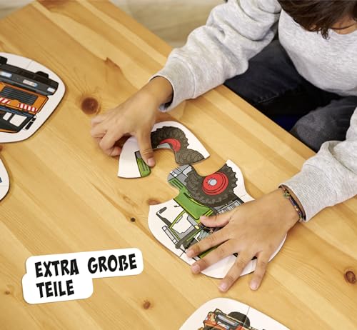 Noris 6 erste Puzzles Fahrzeuge – Kinderpuzzle ab 2 Jahren mit Traktor Auto Bagger – 6 robuste Puzzles mit 2–5 Teilen – Spielzeug für Kleinkinder Jungen Mädchen – geeignet für Puzzle-Einstieg Lernen