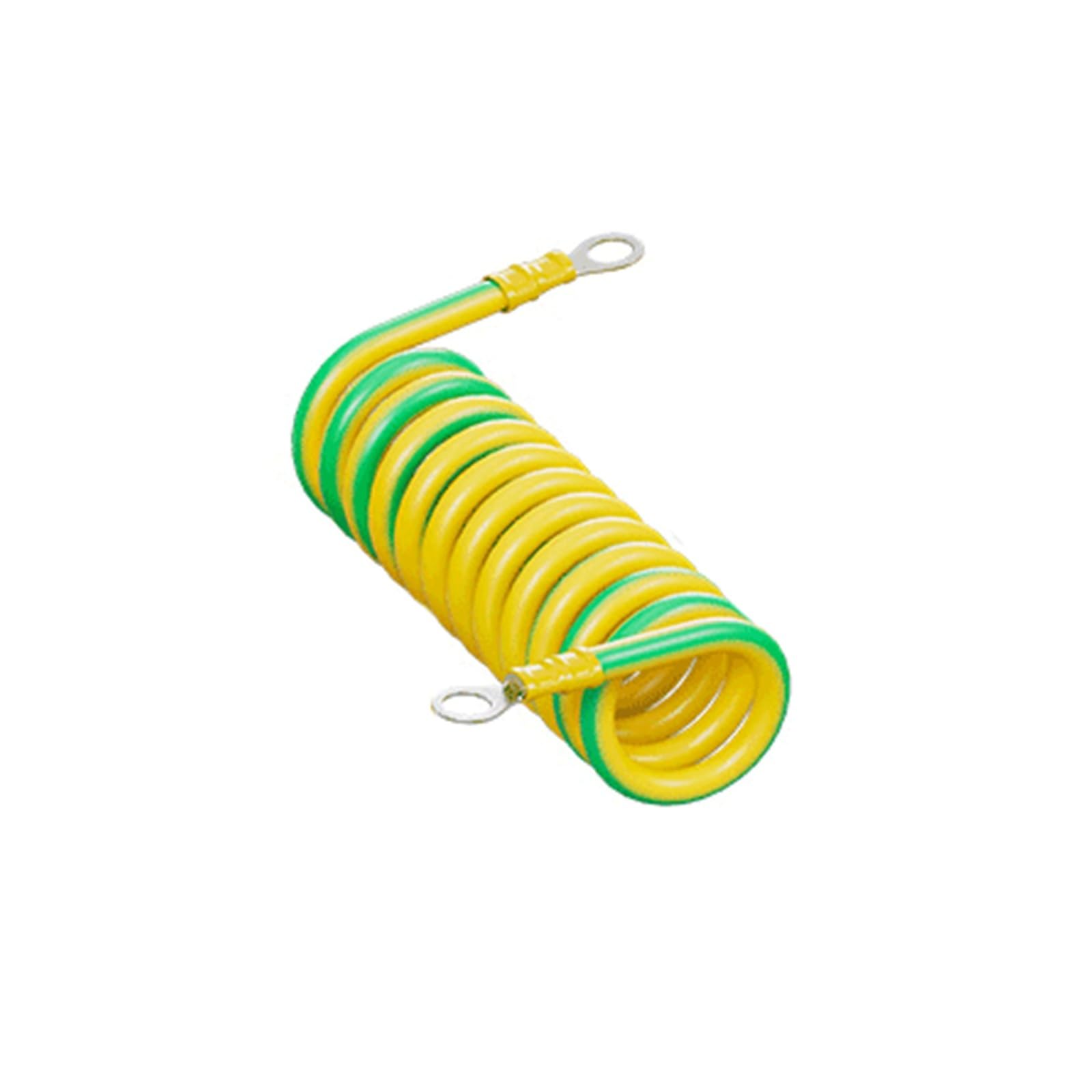 PULaif Spring Spiral Cable, 17AWG 1mm2 1 Core Yellow Green Copper Spring Spiral Cord Ground Retractable 0.3-0.75 meters(Stretch 0.75 Meters)