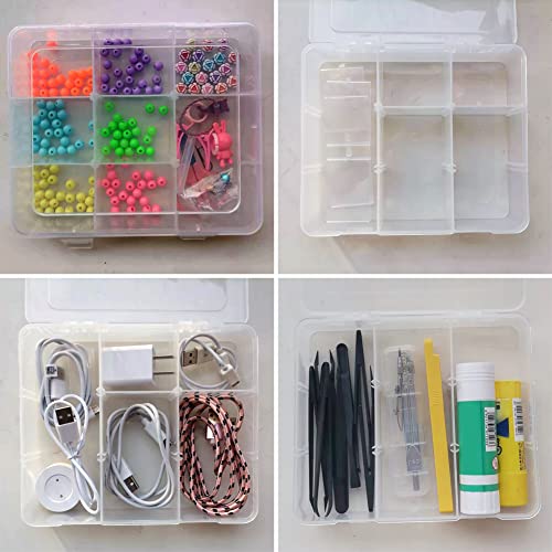 Image of Vidifor 9 Grids 2 Pack Plastic Storage Compartment Organizer Container with Adjustable Dividers for Crafts, Earrings, Screws, Nail, Pins and More (2)