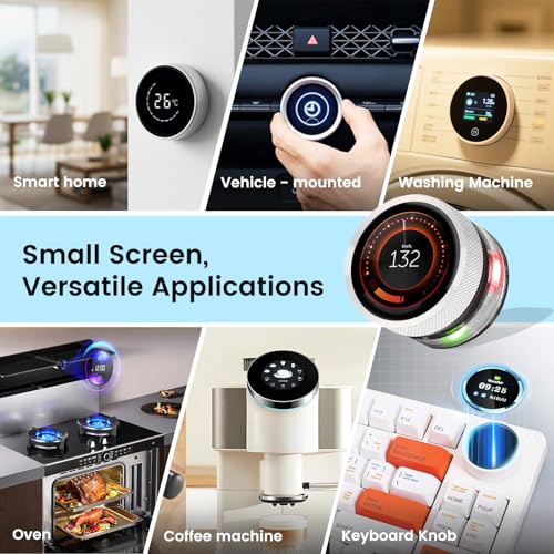 Image of ELECROW ESP32 Rotary Display 240x240-1.28 Inch HMI IPS Round Knob Touch Display Development Board, 2.4G WiFi and BLE Capacitive Touch Screen Compatible with Arduino IDE and The LVGL Library, Silver