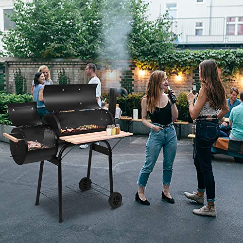 Charcoal-Grill-with-Side-Fire-Box-and-Offset-Smoker-BBQ-Outdoor-Picnic-Camping-Patio-Backyard-Cooking