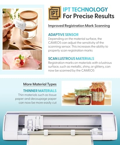 Image of Silhouette America Cameo 5 Alpha (α) - Smart Cutting Machine, Classic White (Starter Bundle) - Includes Designer Edition Software, 24 Oracal Vinyl Sheets, Tool Kit & 25 Free Designs for DIY