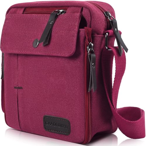 Canvas Vintage Messenger Bag Mini Crossbody Bag Shoulder Bag for Men, Small Messenger Satchel Bag Purse for Women