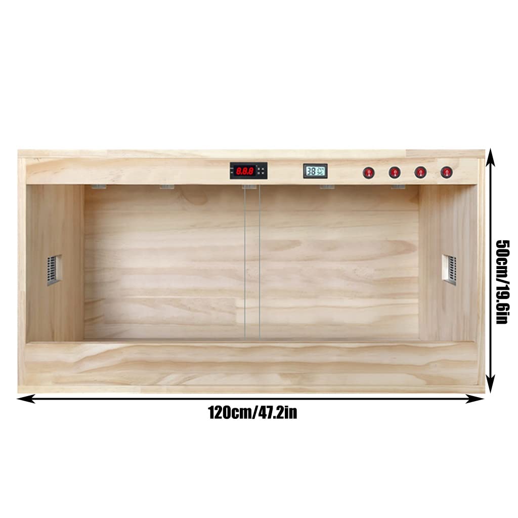 Terrario automático para mascotas con termostato trepador, 47,2 x 19,6 x 19,6 pulgadas, terrario de madera para reptiles, para incubadora de mascotas, serpiente, lagarto, Gecko (marrón, 120x50x50cm)