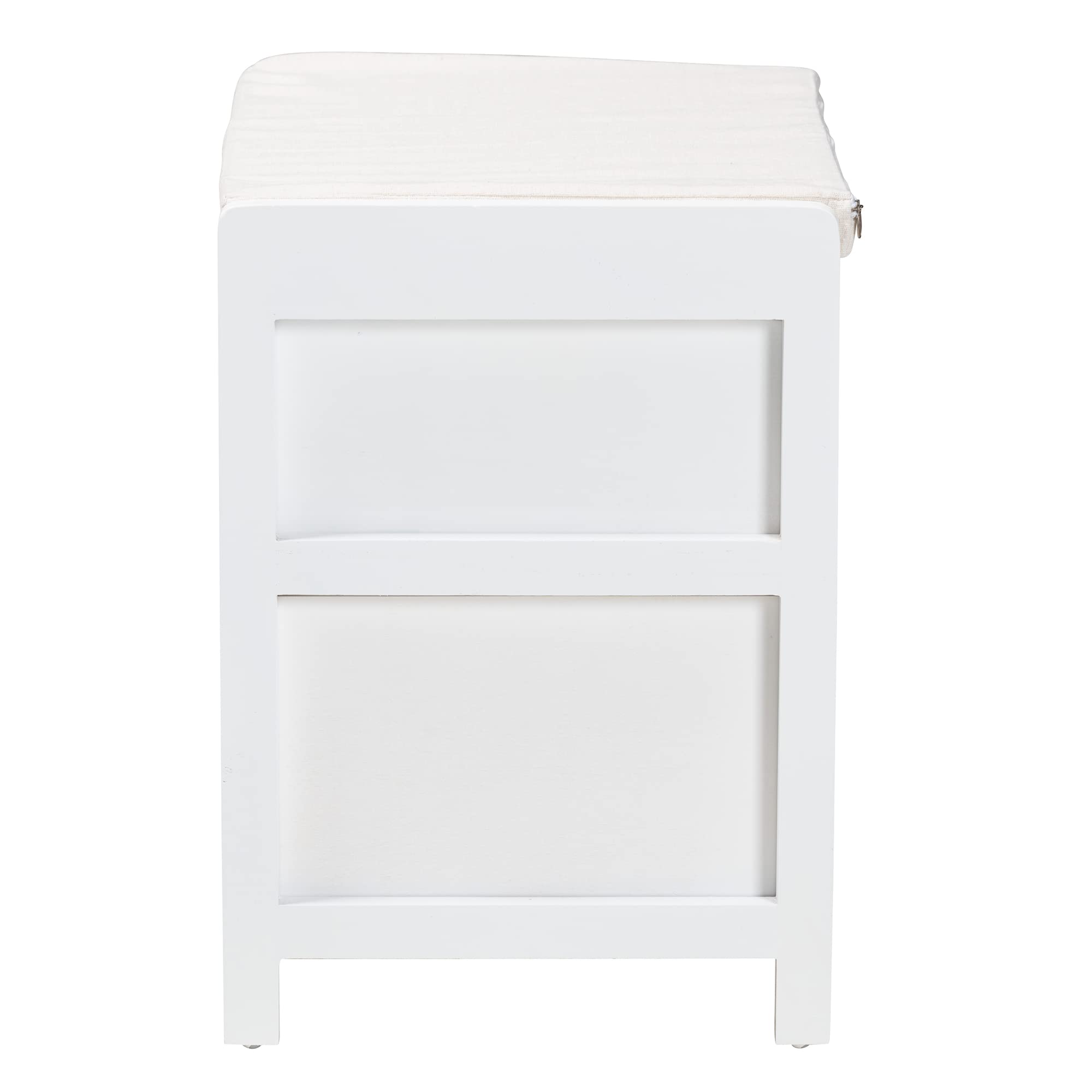 Cassettiera in legno si paulownia struttura 4 cassetti bianco e naturale
