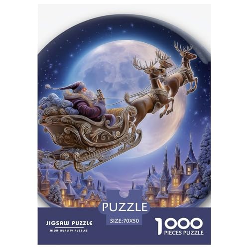 Papá Noel 1000 Piezas Rompecabezas Juego De Familia Creativo Navidad Puzzle Bonita Decoración Rompecabezas para Regalos De Viaje, Presente 70x50cm/1000pcs