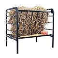 BUYYAH Mini Horse Hay Feeder, Heavy Duty Livestock Feeder, 35 Gallon Pasture Feeder, Metal Hay Feeder for Ponies, Goats and Sheep for Hay Feeding
