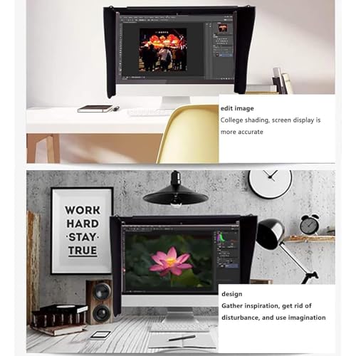 SMoonga Sonnenschutz für Laptops, Breite 38–65 cm, verstellbare Monitorblende, kein Lichtaustritt/einzigartige Abdeckung, die Privatsphäre bietet, passt für praktisch alle Laptops von 17 bis 27 Zoll – Bild 3