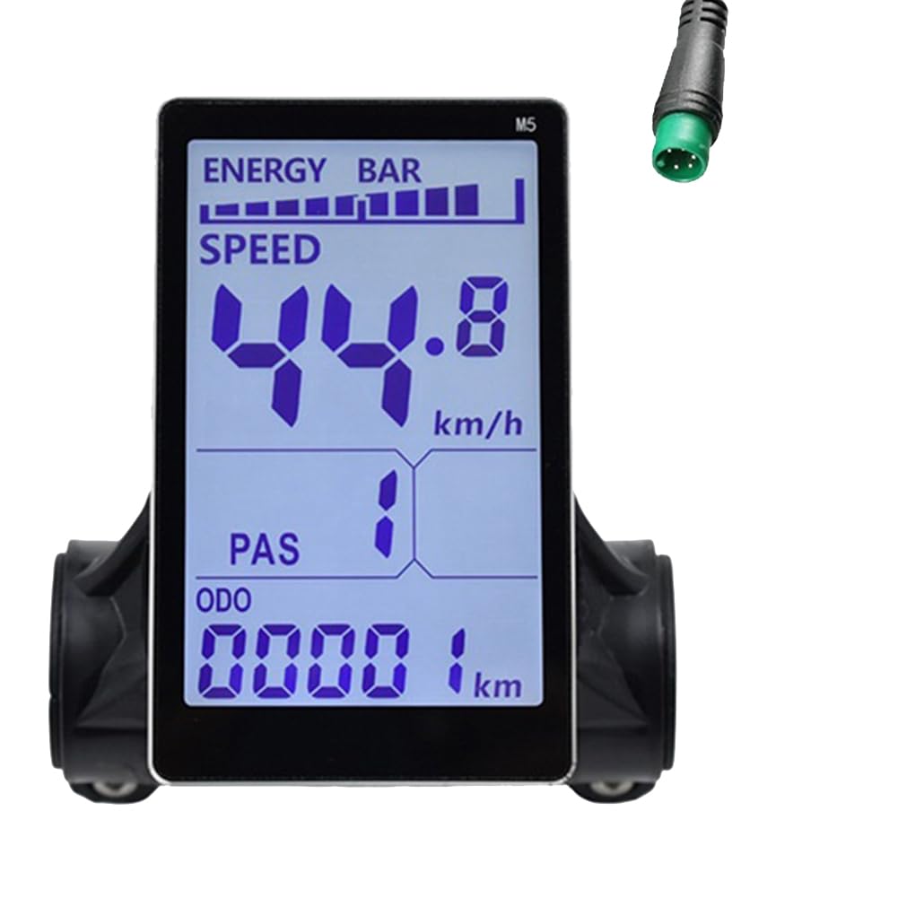 Srutueo M5 Electric Bike LCD Display Meter 24V 36V 48V 60V E Scooter LCD Panel Screen Replacement Parts Accessories for Mountain Electric Bike (5PIN), Black