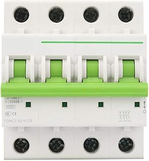 JF-XUAN 4P 6KA Miniature Circuit Breakerï¼ŒC-type Leakage Circuit Breaker Leakage Protection Air Switcï¼ŒWith overload protection and short circuit protection(10A) Circuit Breaker