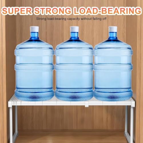 Image of Clefairy Expandable Closet Shelf Divider Heavy Duty Cupboard Storage Organiser Rack Wardrobe Tension Shelf Separator for Kitchen Bathroom Bedroom