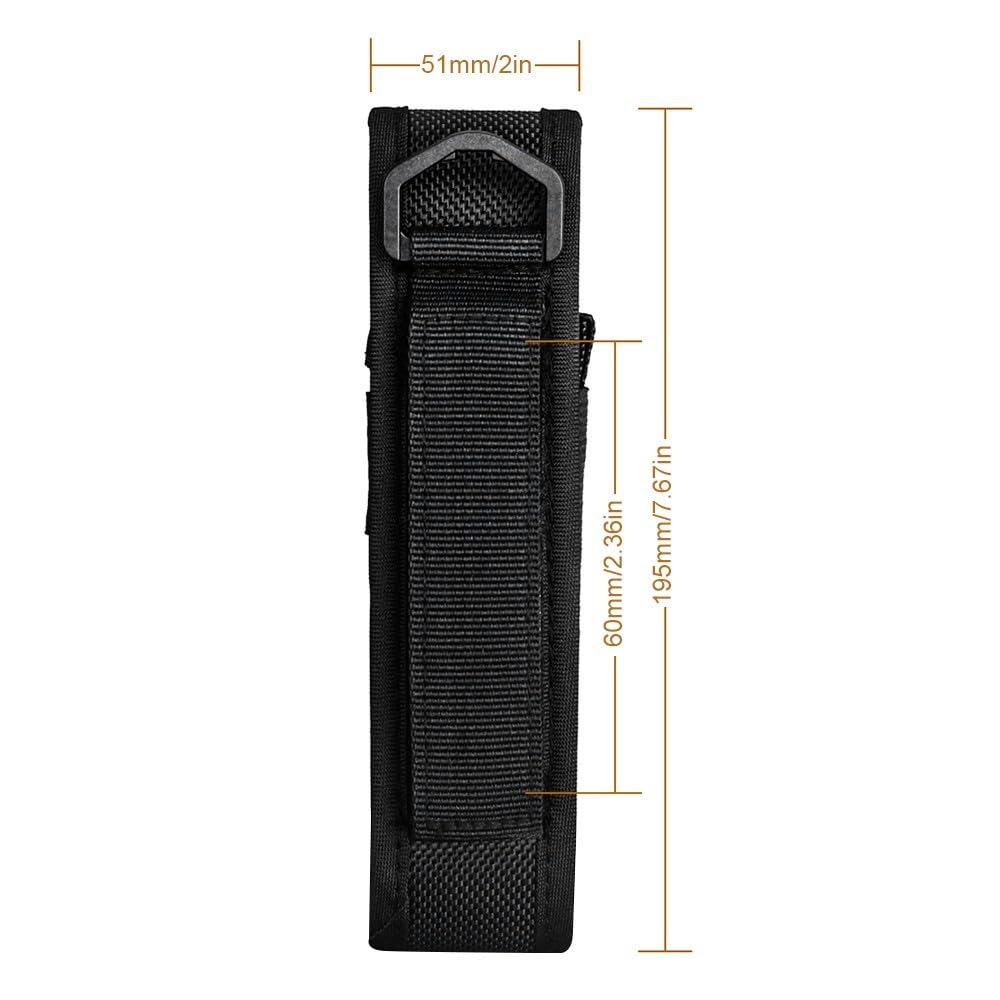 MiOYOOW Pochette Lampe Tactique – Nylon 1000D, Molle, 23x5x3 Cm, Noir/Beige/Vert, Pour Ceinture Et Sac EDC