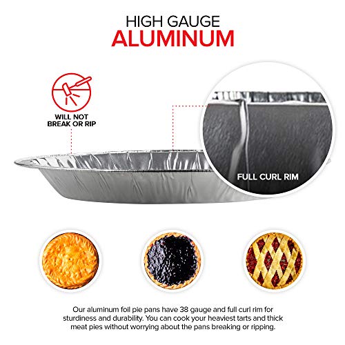 image for Stock Your Home 9 Inch Aluminum Tart Pie Pans (30 Count) - Disposable 