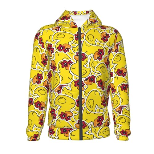 Duck with Star Sunglasses Kid Hoodies Boys Zip Up Sweatshirts Girls Pullover with Pocket2