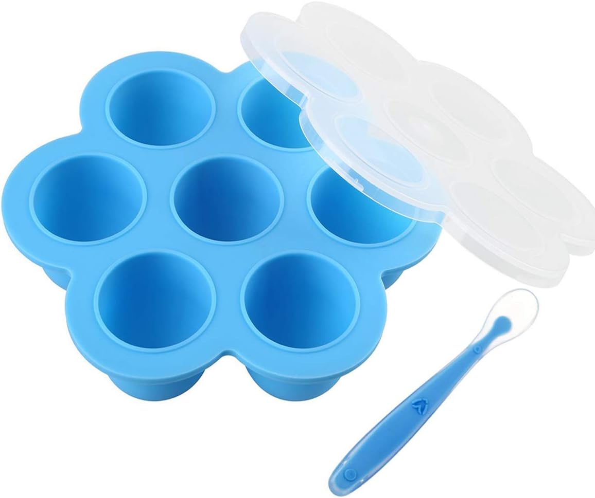Silicone Egg Bites for 5, 6, 8 qt Pressure Cooker Baby Food Freezer Trays Storage Containers with Lid, Non- Stick
