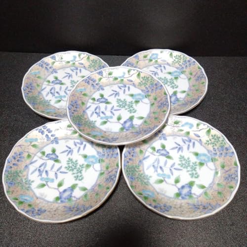 Mino Ware Kozan Kiln 5-piece Inner Plate, Celebration, New Life, Cherry Blossom Viewing