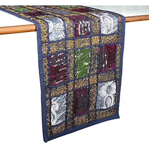 Handmade Rajasthani Patchwork Table Runner 12x72 Cover