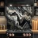 Tempered Glass Backsplash for Kitchen, Black & Gold Marble Swirl Design Glass Backsplash, Glass Backsplash for Kitchen Wall, Rustic Kitchen Backsplash, Easy to Install Stove Backsplash