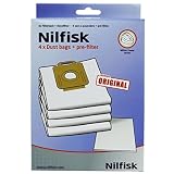 Original Nilfisk Staubsaugerbeutel für P10 P20 P40 PW10 PW20 Allergy-Serie, Stoffbeutel und Filter