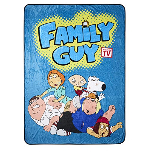 Family Guy Fleece Throw Blanket - Stewie, Brian, Lois, Meg, & Peter Griffin Premium Super Soft Fleece Throw Blanket (Family)
