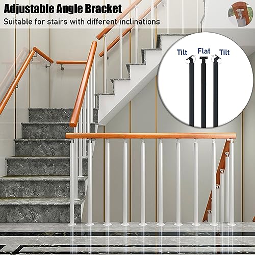 Poteau de balustre blanc de 100 cm avec connecteur en I pour sécuriser un escalier intérieur - 4