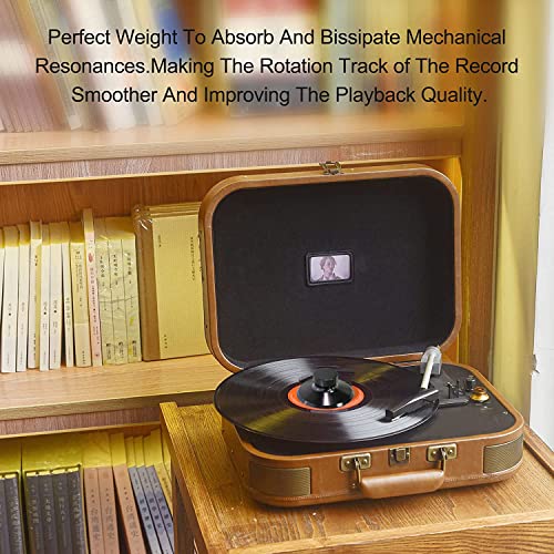Audiophile Record Weight Stabilizer, Aluminum Turntable Weight Clamp With Protective Soft Pad For Hifi Lp Record Player, Eliminate Vinyl Disc Vibration. (Black) #TOP2