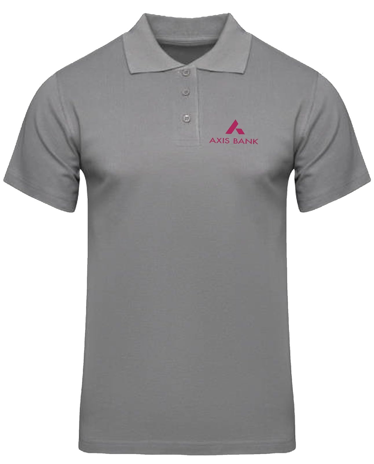 Axis Bank Logo Printed Polo/Collar Half Sleeve T-Shirt for Axis Bank Staff Employee Promotion T Shirt for Men and Women (XXL, Grey)