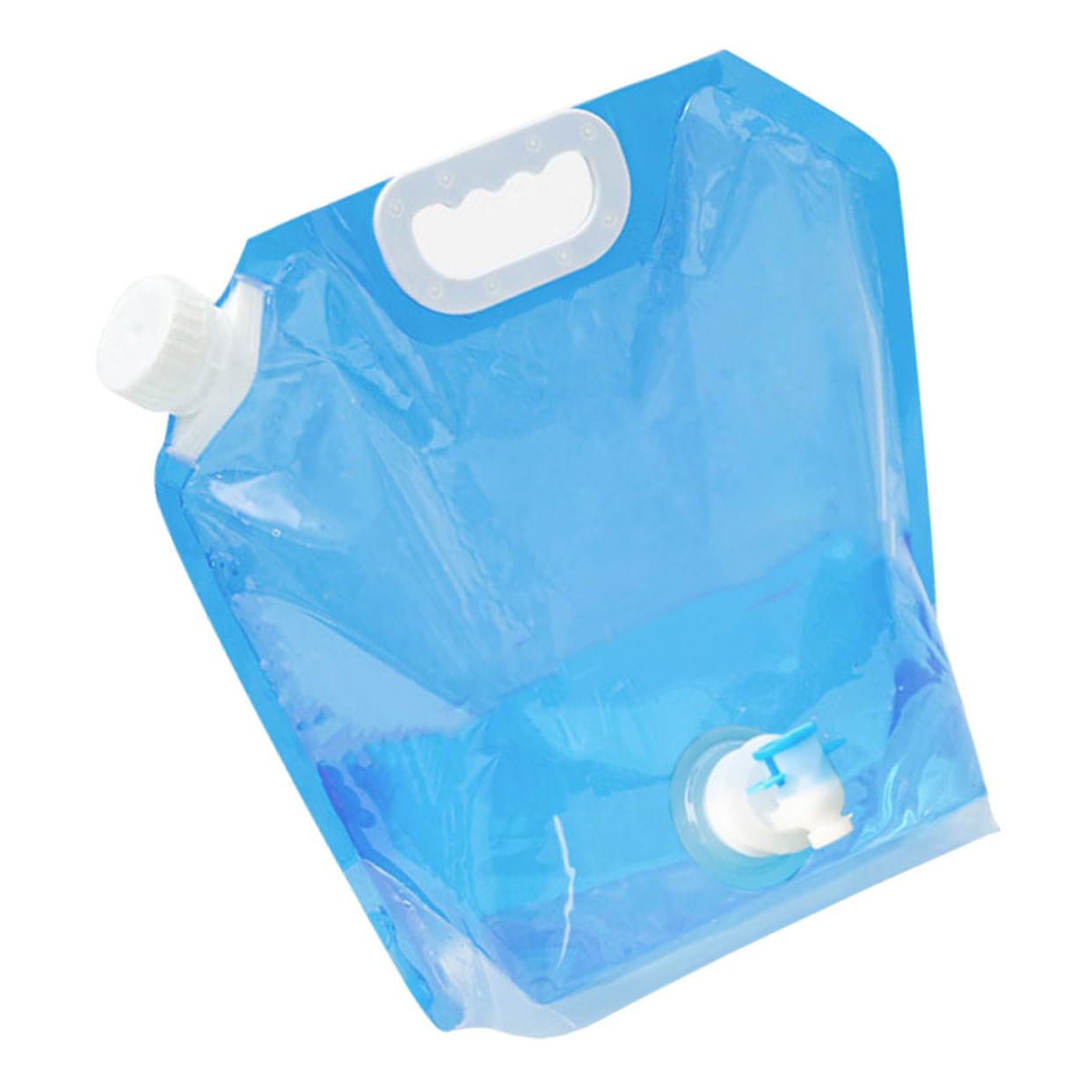 HOLIDYOYO Collapsible 5l Portable Water Bag Faucet Leakproof Outdoor Camping Water Storage Bag for Hiking Folding Container for Camping and Road Trips