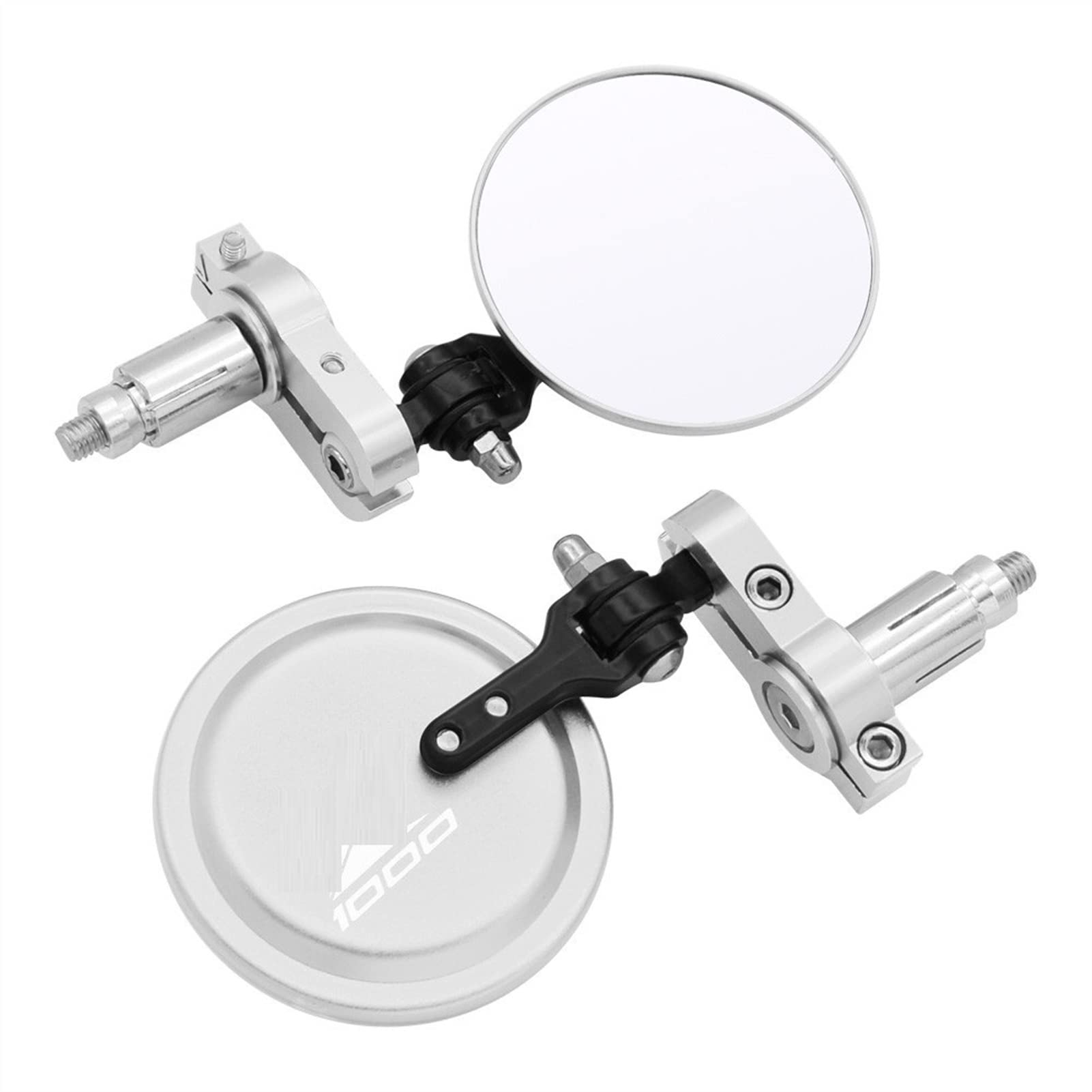 Rétroviseur moto Kawasaki Z1000SX embout guidon pliable 7/8 pouces rond argent