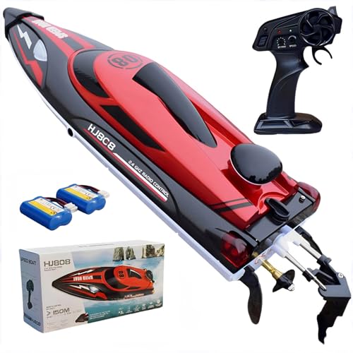 XDJXWJN 14 Inch RC Boat High Speed Remote Control Boat for Kids and Adults, 2.4GHz Outdoor Water Toy...