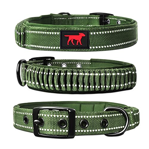 Tuff Pupper Heavy Duty Dog Collar With Handle | Ballistic Nylon Heavy Duty Collar | Padded Reflective Dog Collar With Adjustable Stainless Steel Hardware | Convenient Sizing For All Breeds #TOP15