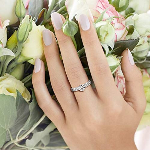 Adokiss Jewellery 14K White Gold Ring Women, 6 Claw Setting Round Moissanite Engagement Rings for Women, White Gold Size N 1/2, Gift for Birthday, Valentine's Day, Christmas steampunk buy now online