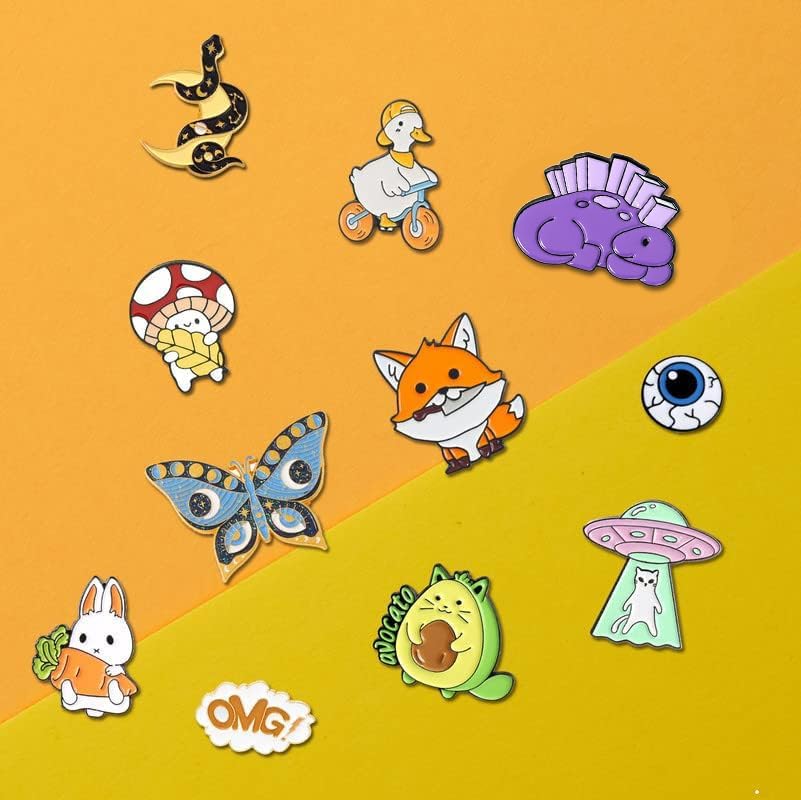 20/30/50/80 Mixed Enamel Brooch Bulk Set,Lapel Badges, Cartoon Plant Enamel Pin Sets, Funny Button Pins Jewelry for Backpack Cloths Hats Jacket Decoration - Image 5