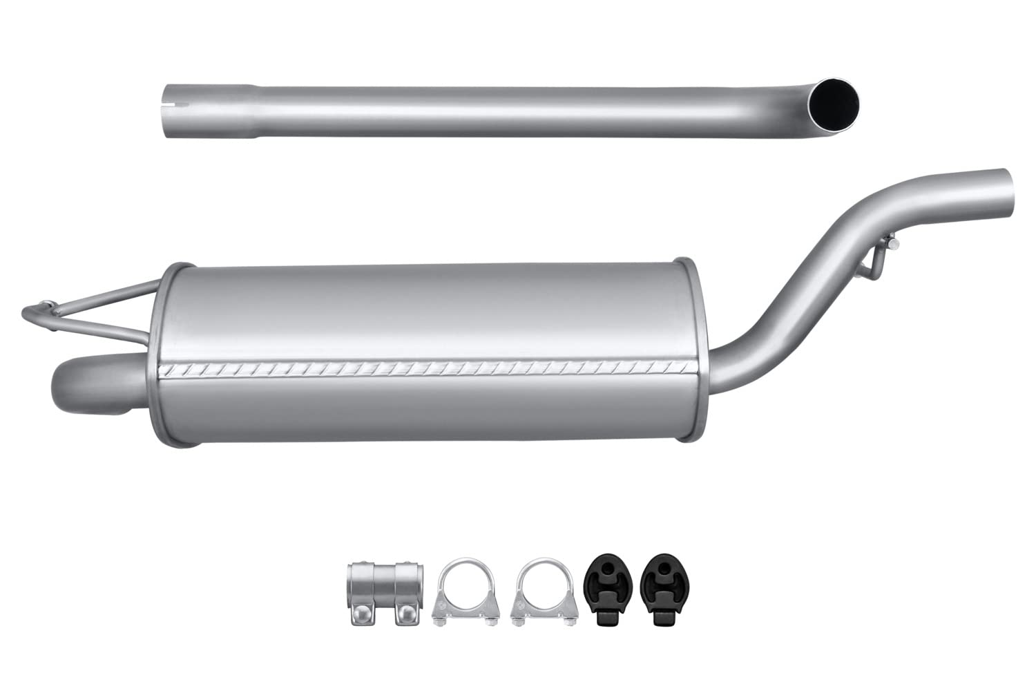 HELLA 8LC 366 024-081 Tłumik środkowy - Easy2Fit® Kit - w środku - jednoczęściowy - Komplet z elementami do montażu