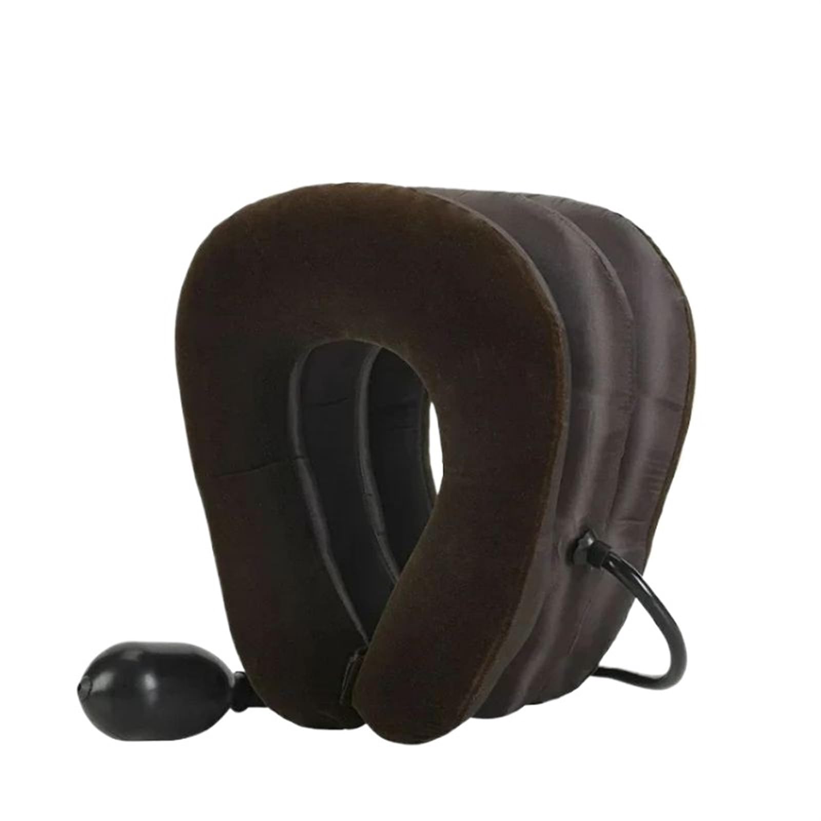 YShiuoL Neck Pillow Neck Pillow Stretcher Massage Cervical Support Air Pump Inflatable Collar Brace Pain Relief(Brown)