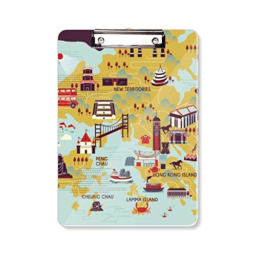 Porte-bloc carte Hong Kong A4 support écriture rigide design