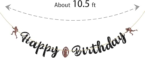 Miniatura 2 de Halawawa Cartel de feliz cumpleaños de fútbol, decoración de fiesta de cumpleaños o baby shower para niños y hombres, decoración de fiesta de