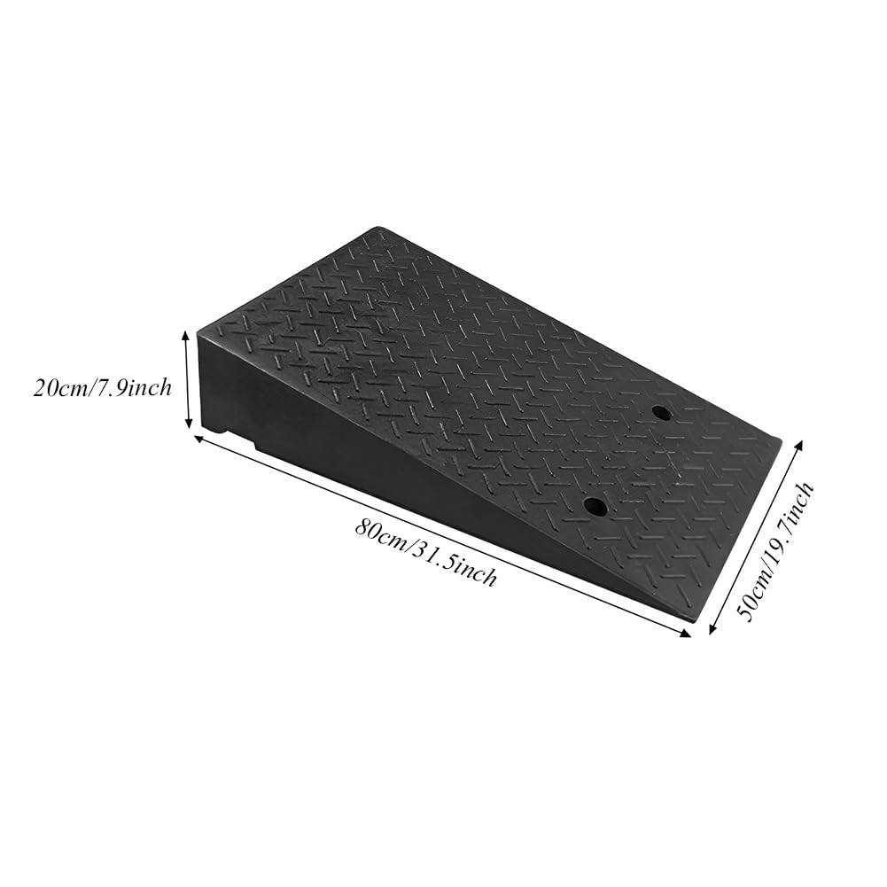 Rampa di Marciapiede in Gomma Alta 20 cm, Rampa per Soglia per Carichi Pesanti, Rampa di Carico Portatile per Auto, Sedie a Rotelle, Motociclette, Tosaerba, Carrelli e Biciclette