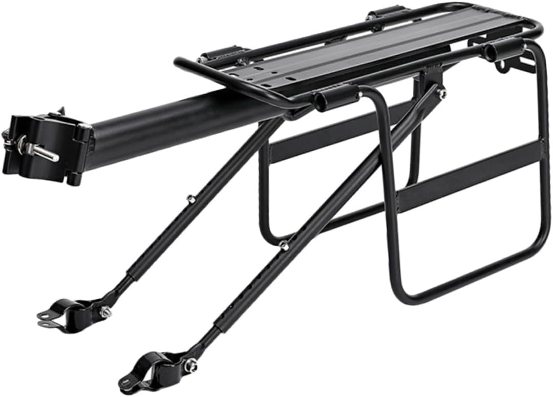 PRETYZOOM Aluminum Alloy Bike Rear Cargo Rack Strong Bearing Capacity Stable and Wear-Resistant Rear Rack for Mountain Road Folding Bikes