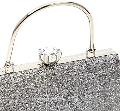 Small Evening Party Bags for Women Sparkly Clutch Purse Wedding Purses Handbag Shoulder Bag with Detachable Chain Diamond Locket