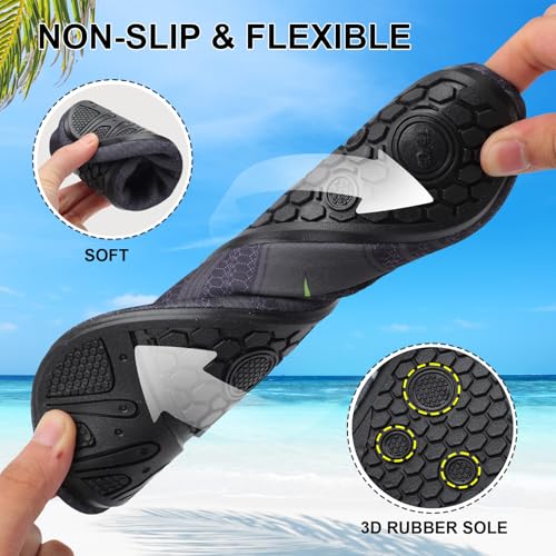 Men Women Water Shoes Portable Aqua Socks Slip-On Barefoot Shoes Beach Swim Shoes for Pool Sailing Boating3