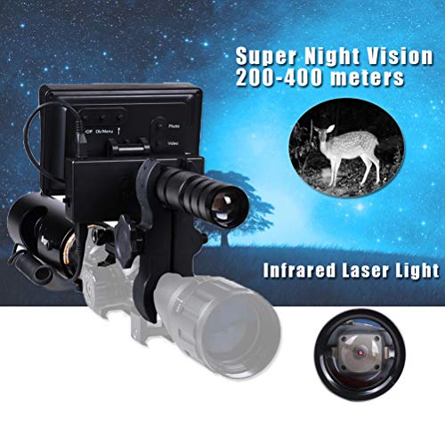 Digital Night Vision Scope Video Camera for Riflescopes Hunting IR Optics Sight 720P Video/Photo with 4.3 inch HD Display and Infrared Flashlight 32GB Micro SD Card…