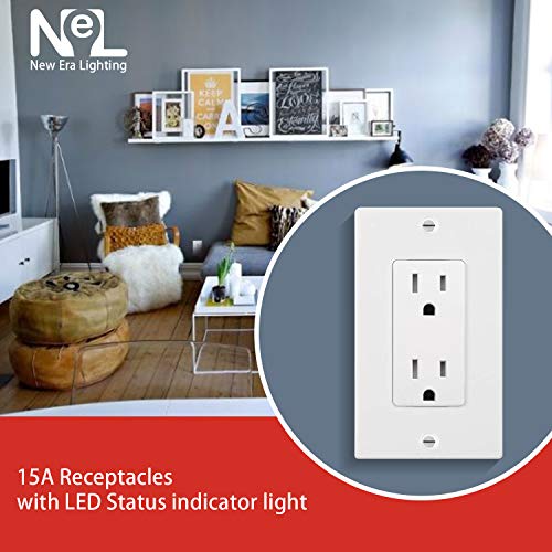 [20 Pack] 15 Amp, Tamper Resistant, 120 Volt, Child-Proof Outlets, Duplex Receptacle, White